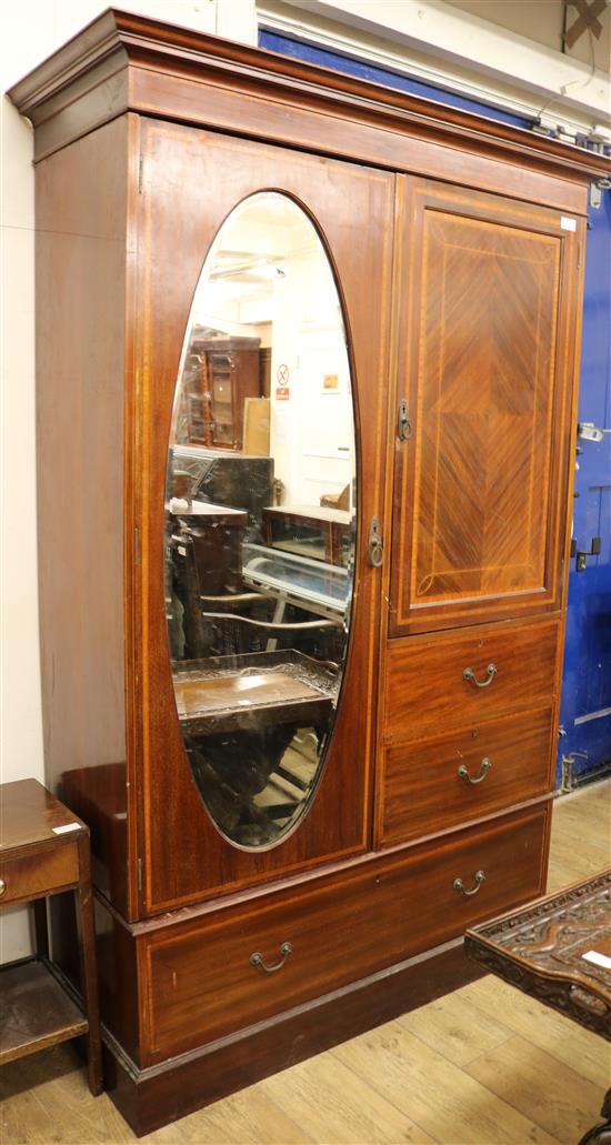 An Edwardian mahogany wardrobe